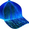 LED Hat \u2013 7 Color Light Up Baseball Cap, USB Rechargeable Fiber Optic Design for Rave, EDC Outfit, DJ & Cyberpunk Costume